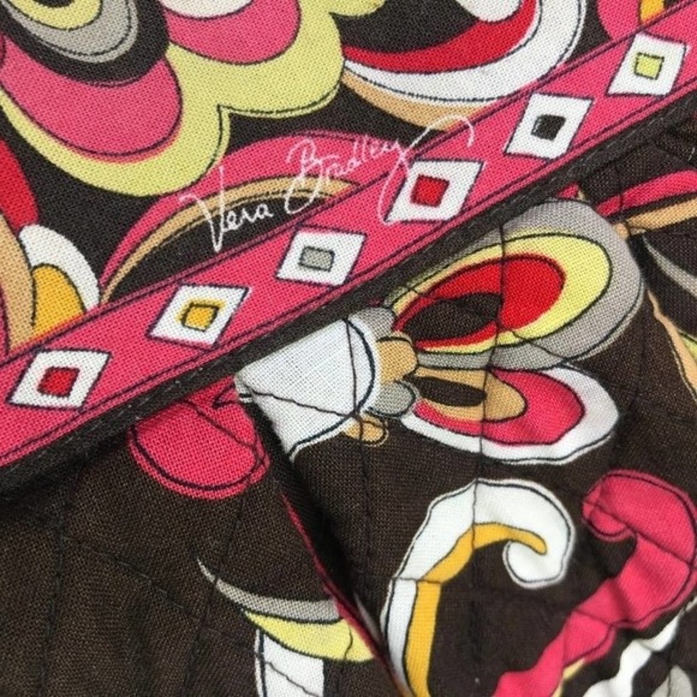 Vera Bradley MORGAN Tote in Retired Puccini Print Quilted Brown Red Orange RARE - Picture 7 of 8